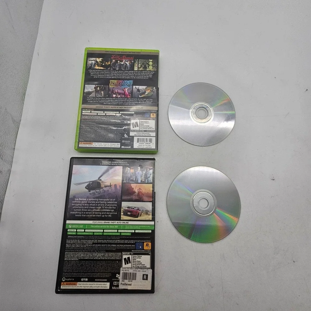 Grand Theft Auto Episodes From Liberty City & V Xbox 360 Lot Disc Case Rockstar